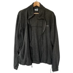 Columbia gray fleece full zip sweater men's size medium jacket zipper pockets